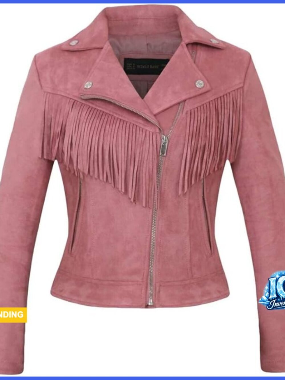 Faux Suede Leather Moto Biker Jacket with Fringe Tassel Details